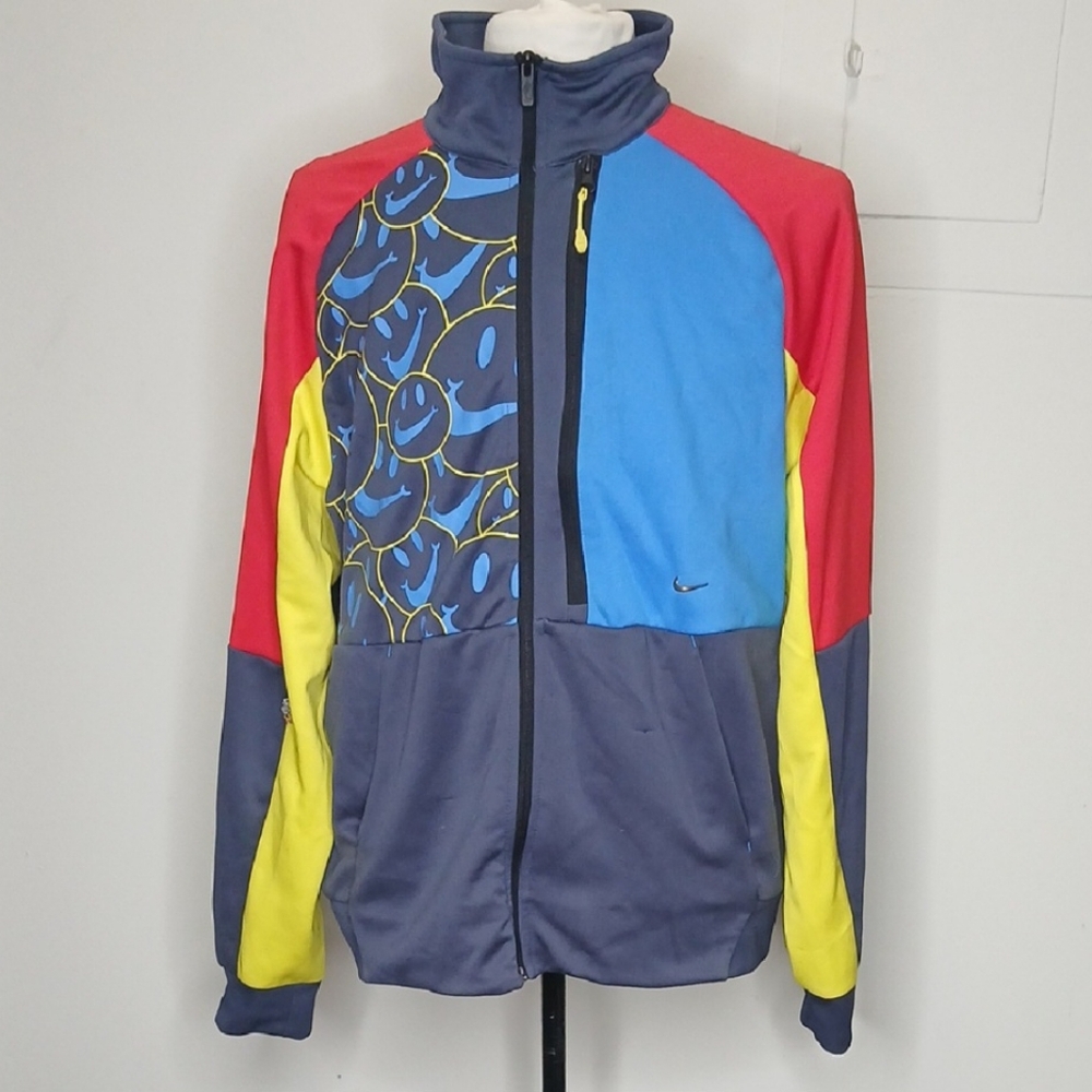 Nike Smiley Face Zip Up Track Jacket Size XL